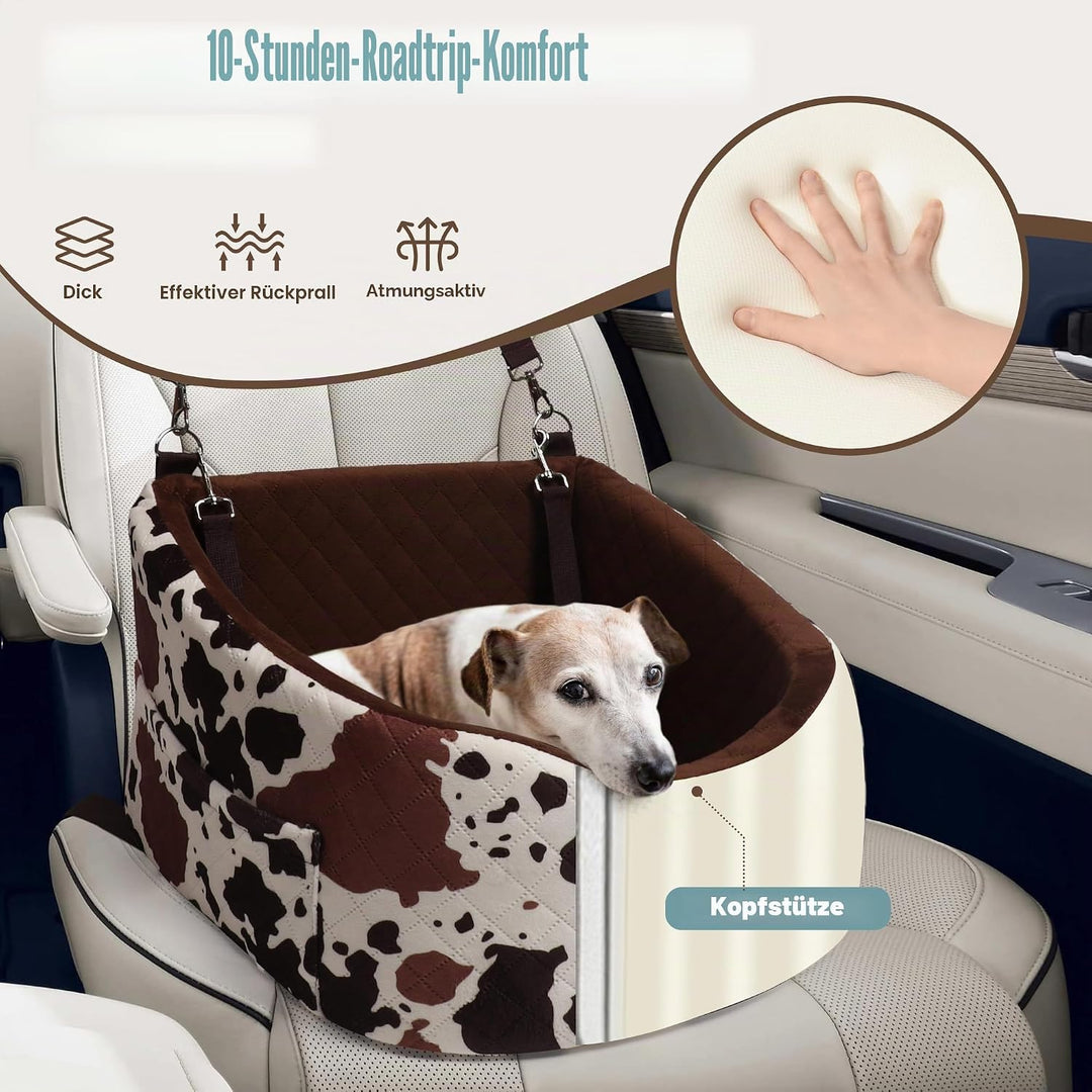 Hunde Autositz für Kleine Hunde – Crash-Schutz, Anti-Rutsch, Schützt Autoinnenraum, Abnehmbar &amp; Wasc