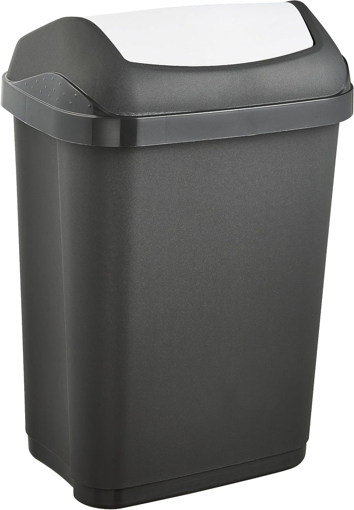 keeeper Mülleimer mit Schwingdeckel, 10 l, Swantje, Graphit-Grau