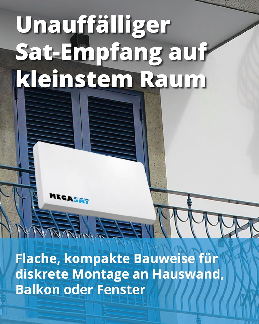 Megasat Flachantenne D2 Profi-Line – Sat-Antenne für 2 Teilnehmer – Weiss | Wechselbares LNB, Instal