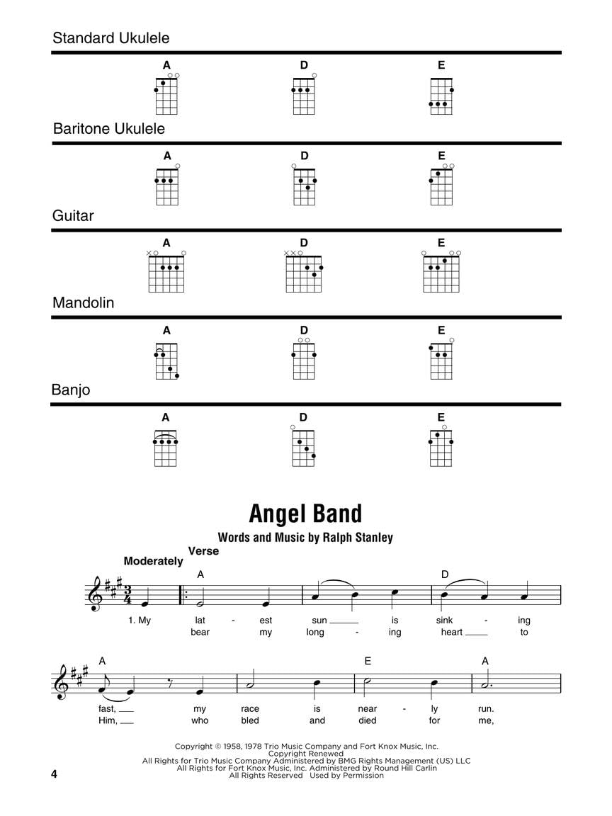 Bluegrass Songs: Strum Together: Songbook for Any Combination of Standard Ukulele, Baritone Ukulele,
