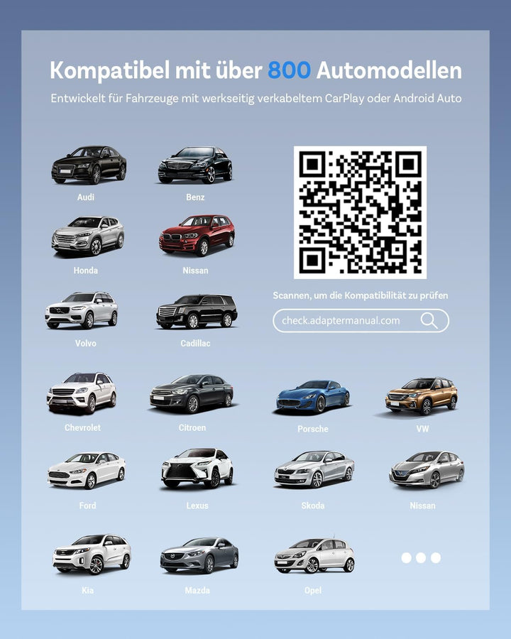 OTTOCAST Mini Edge 2025 Upgraded, 2-in-1 Kabelloser CarPlay & Android Auto Adapter für iOS 10+ & And