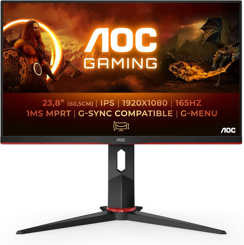 AOC Gaming 24G2SP - 24 Zoll FHD Monitor, 165 Hz, 1 ms, FreeSync Premium (1920x1080, VGA, HDMI, Displ