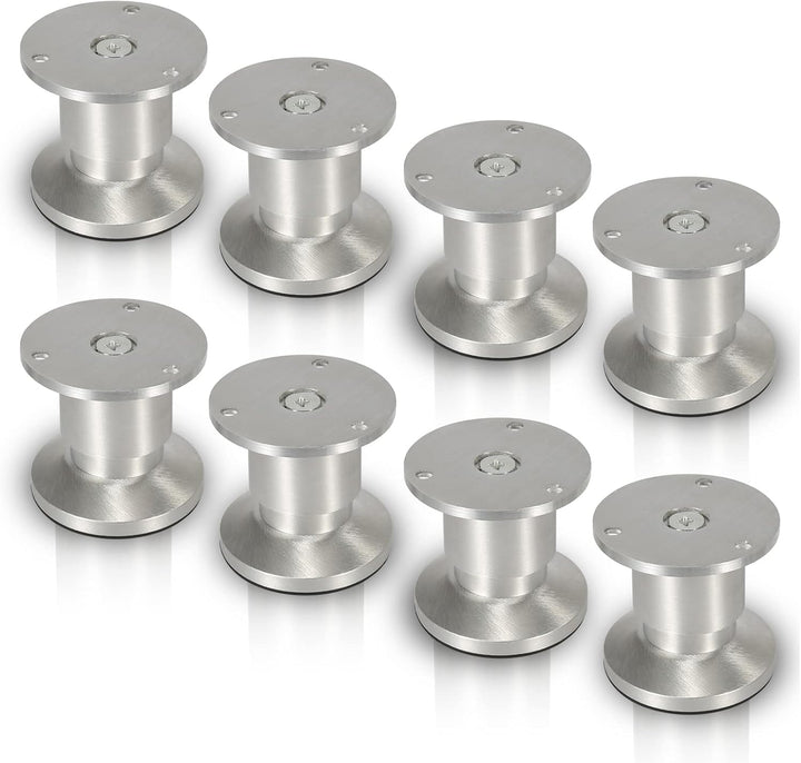 Gimisgu Aluminium Möbelfüsse 8er Set,Runde Möbelfuss Sockelfuss,Höhe 60mm,Höhenverstellbar:15mm,Bela