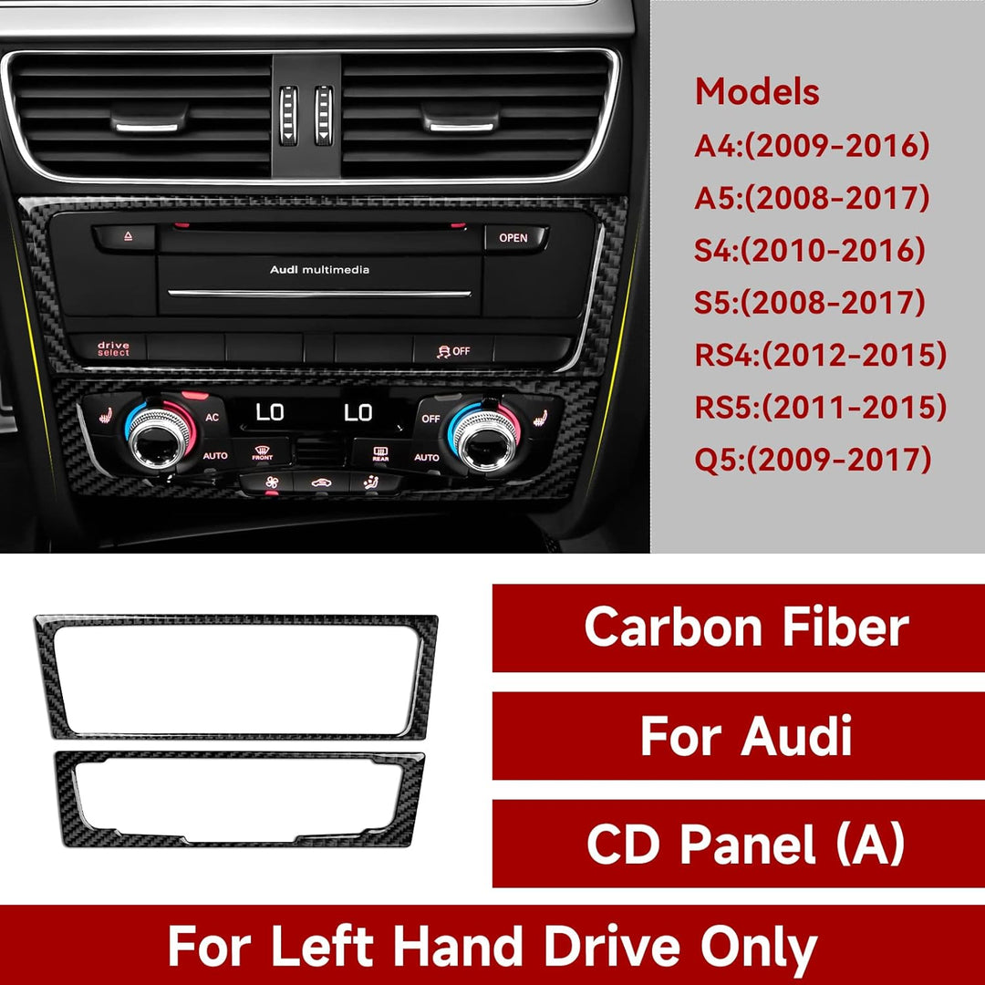 Auto CD Panel Aufkleber Klimaanlage Volume Panel Control Frame Trim Kompatibel mit Audi A4 B8 A5 S4