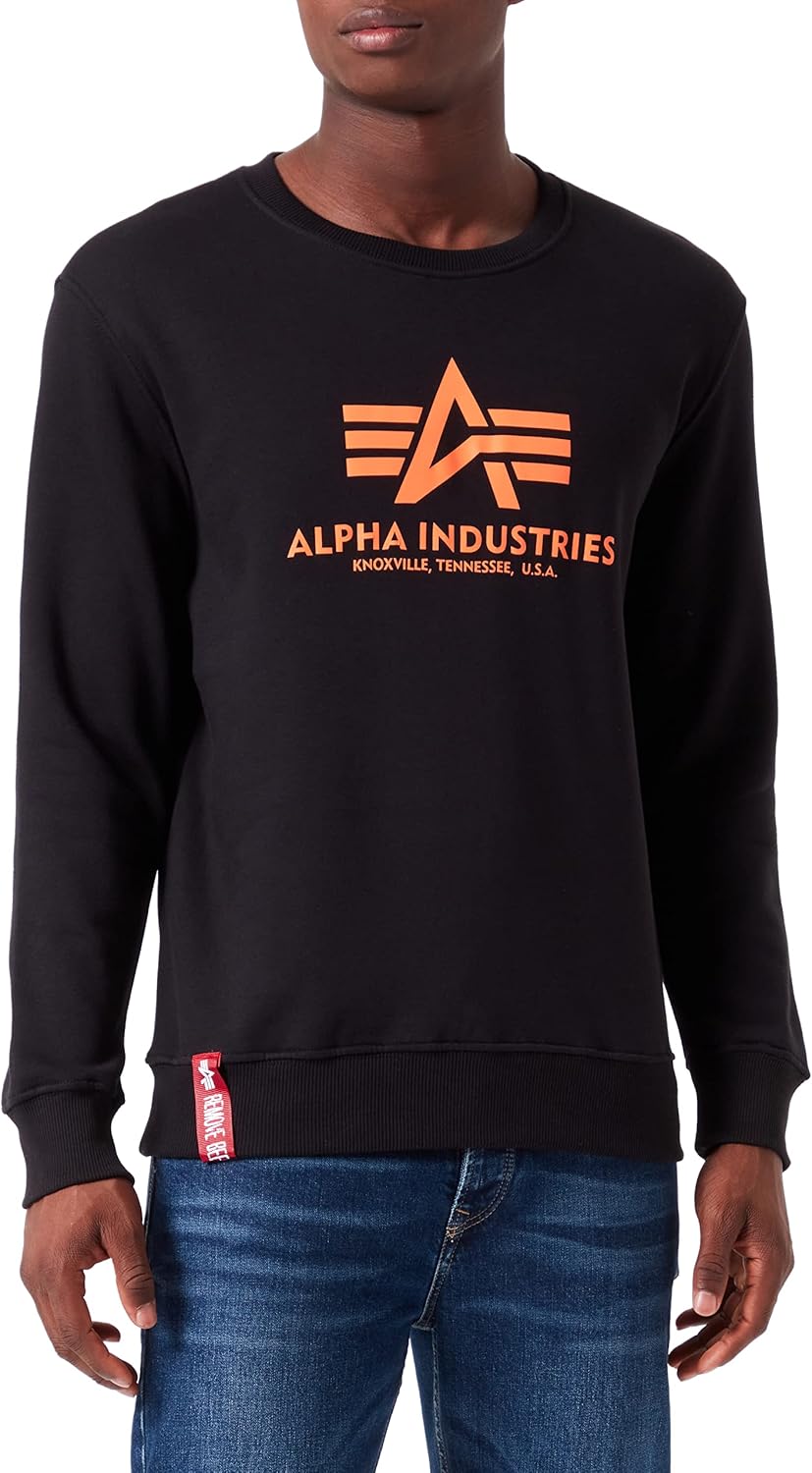 ALPHA INDUSTRIES Herren Basic Sweater Reflective Print Sweatshirt für Herren Sweatshirt (1er Pack) S