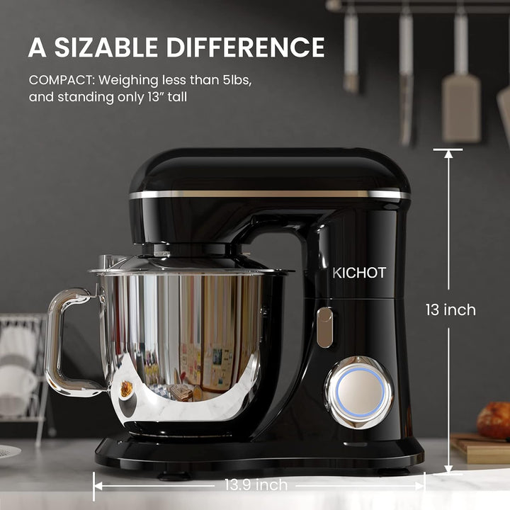 KICHOT Küchenmaschine Knetmaschine, 10-Gang Küchenmaschine, 4,5L Kuchenmixer, Rührmaschine mit Schne