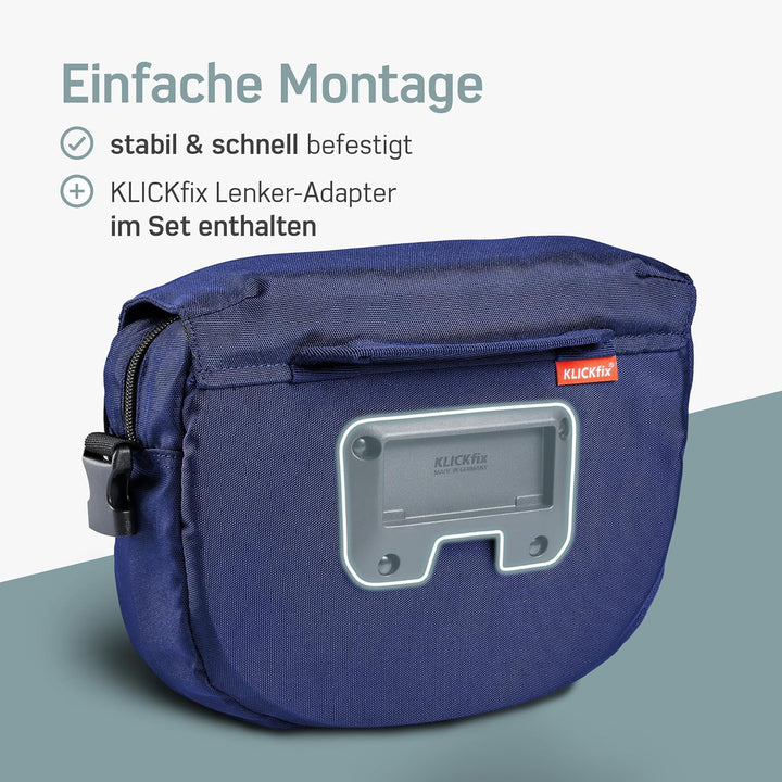 Borgen KLICKfix Lenkertasche Fahrrad - Wasserabweisende und geräumige Fahrrad Lenkertasche 5 L - Fah