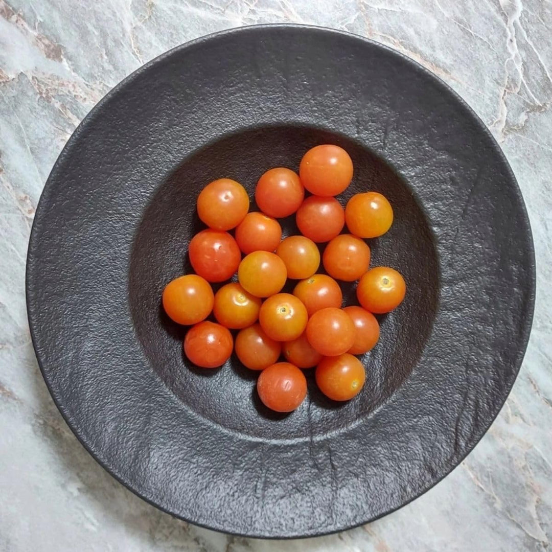 Wilmax | Tiefe Schalen - 2 Stück 25,5 cm / 350 ml | Schwarze Pastateller | Natursteintextur | Für Pa