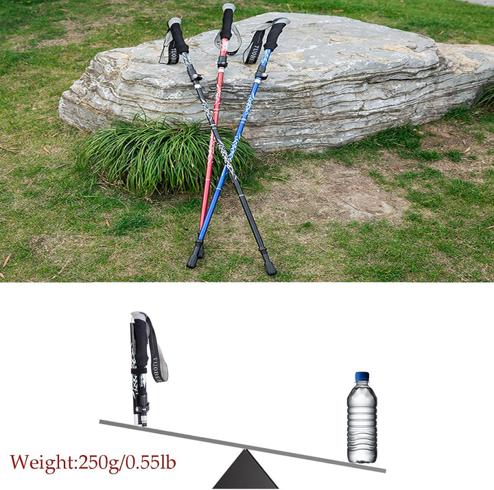 ThreeH 2 Pack Trekkingstöcke Zusammenklappbare Wanderstöcke Leichte Faltbare verstellbare Wanderstöc