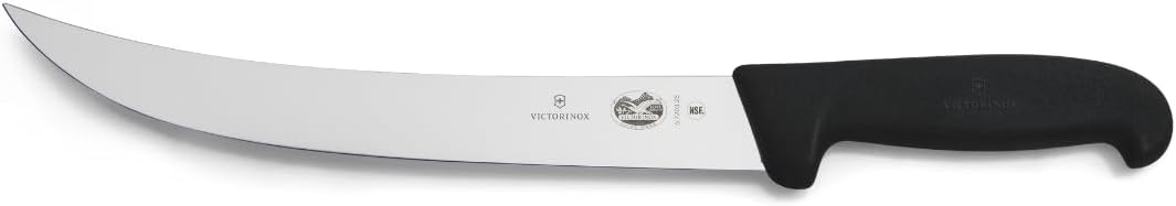 Victorinox Fibrox Schlachtmesser, Langes Zerlegemesser zum Zerteilen grosser Fleischstücke, 25 cm, G