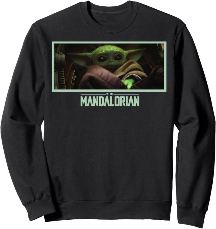 Star Wars The Mandalorian The Child Stare Logo Panel Sweatshirt