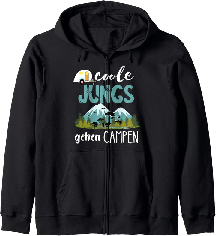 Coole Jungs Gehen Campen Campingplatz Wohnwagen Camper Kapuzenjacke