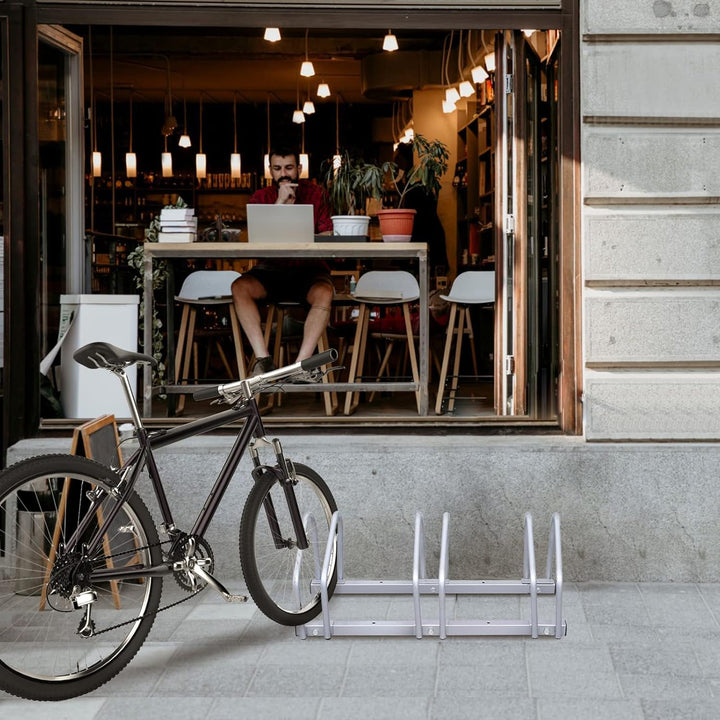 Randaco Fahrrad Ständer für 3 Fahrräder Fahrrad Seitenständer Aufstellständer Mehrfachständer Boden