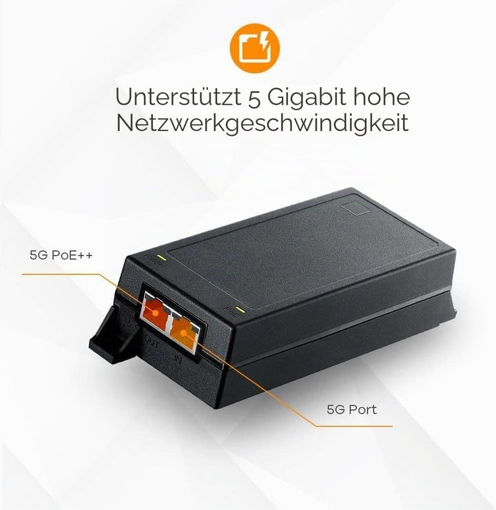 Zyxel 1-2,5-5G Multi-Gigabit 802.3bt PoE++ Injector mit einem einzigen Port [POE12-60W] Einheitsgrös