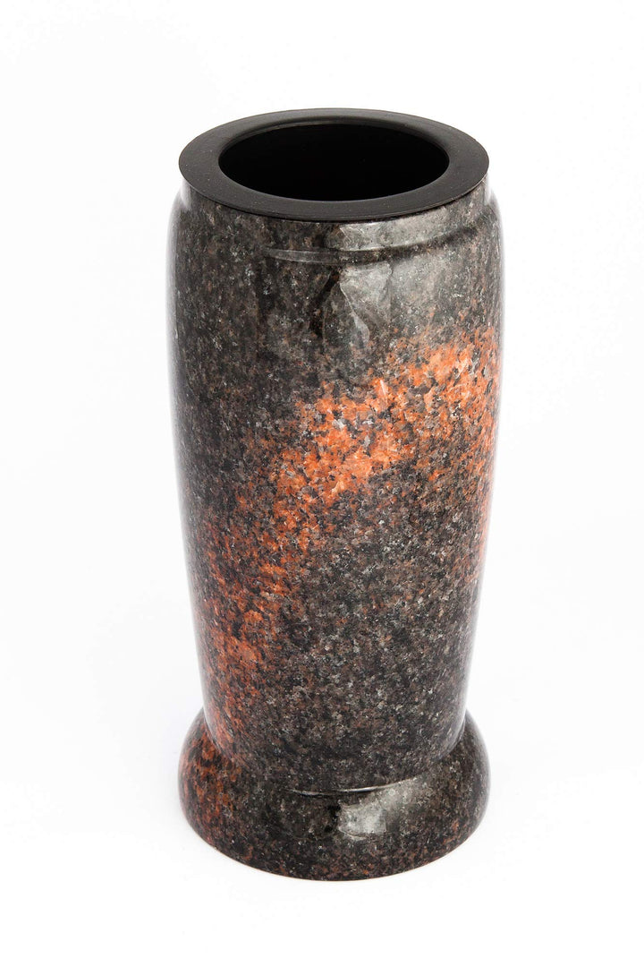 Afterglow Stilvolle Grabvase aus echtem Granit Aurora Finnland Höhe 20 cm/Ø 10 cm Grabschmuck wetter