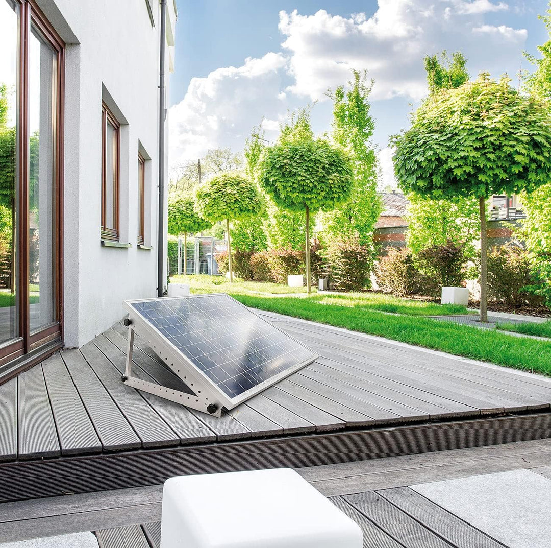 revolt Pv Halterung: 2er-Set verstellbare Aluminium-Solarpanel-Halterungen, 14,5" / 37 cm (Solar Hal