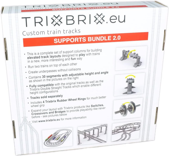 Trixbrix Supports Bundle 2.0 Compatible with Lego City Train Sets 60197 60198 10277 60205 60238 6033