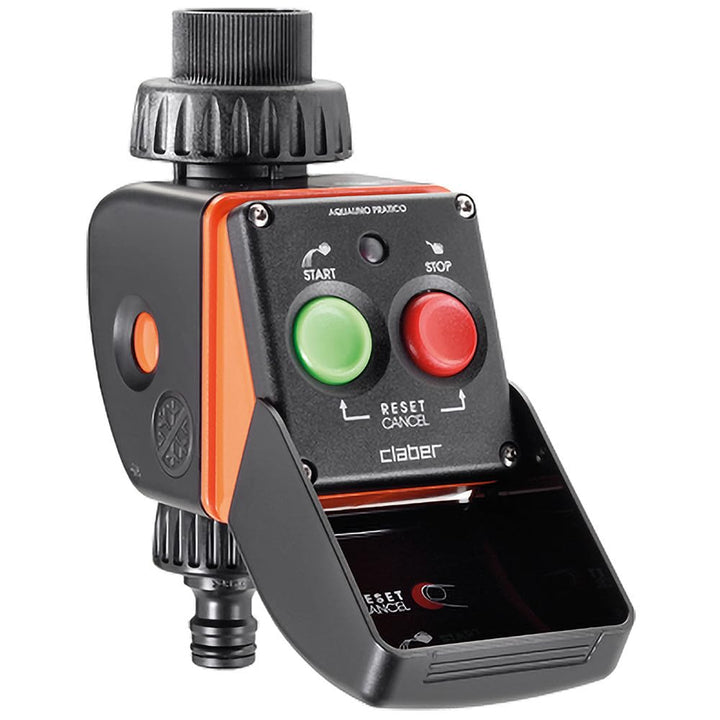 Claber 53921 8425 Aquauno Pratico Bewässerungs-Programmierer, Schwarz/Orange