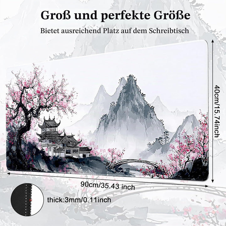 Mauspad XXL, Grosses Mouspad 900x400mm, Gaming Mausepad Improved Precision and Speed, Mousepad mit V