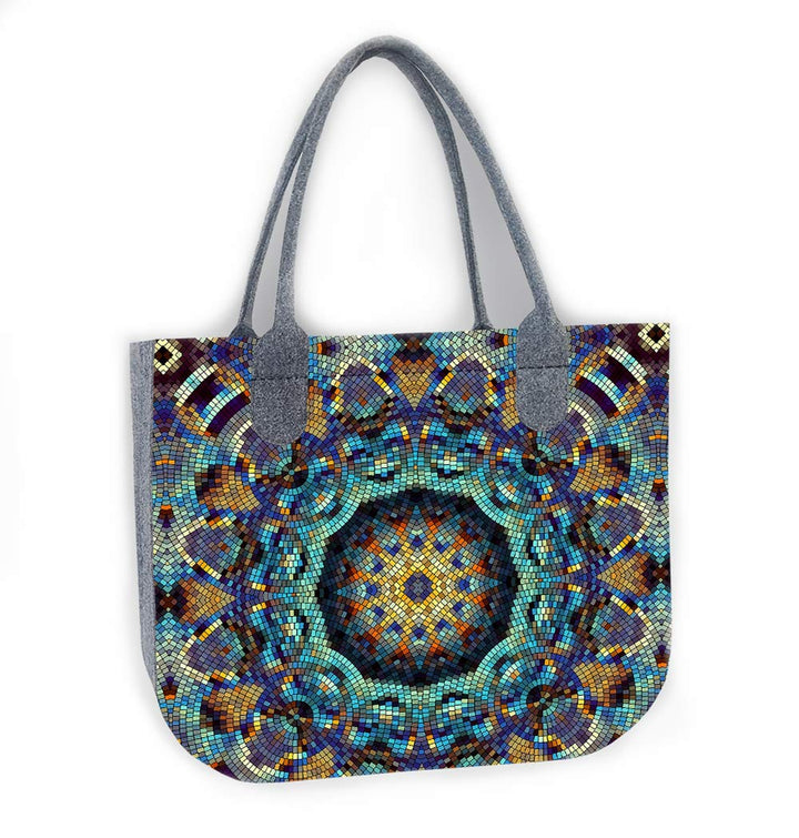 Bertoni Lady Shopper Damen Grosse Handtasche aus Filz mit Reissverschluss und Innentaschen Moderne E