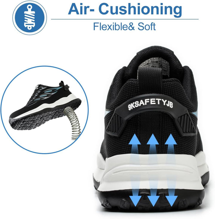 YEKOYIOO Arbeitsschuhe Sicherheitsschuhe Herren Damen Leicht Sportlich Atmungsaktiv Stahlkappenschuh