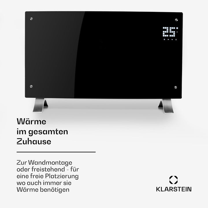 Klarstein Elektroheizung, Konvektor-Heizung Freistehend oder Wandmontage, Mobile Elektroheizung Ener