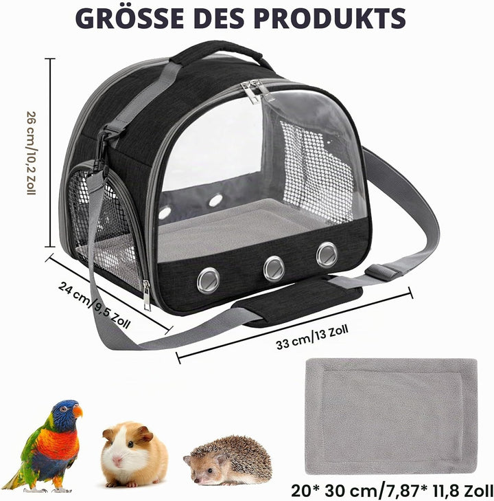 Kleine Haustier-Tragetasche Mit Kissen,Kleintier Tragetasche,Transportbox für Katze Mit Seitlicher Ö