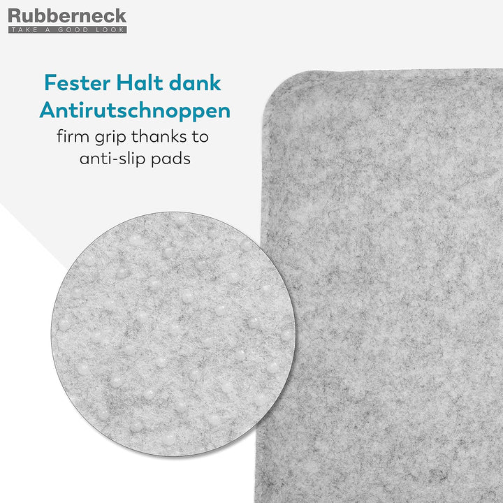 Rubberneck 8er Set rutschfeste Filz Sitzkissen eckig, Stuhlkissen mit Antirutsch-Noppen, hellgrau He