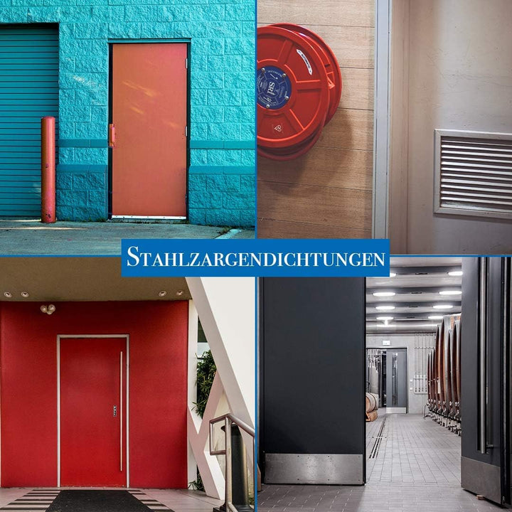 Stahlzargendichtung Grau/weiss gegen Zugluft Lärm & Staub spart Heizkosten Dichtung Dichtungshöhe 15