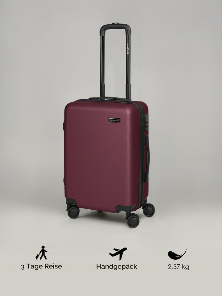 Smartbox Hartschalen Kabinen-Koffer für Damen &amp; Herren | Kleiner Trolley 40 x 23 x 55 cm aus hochwer