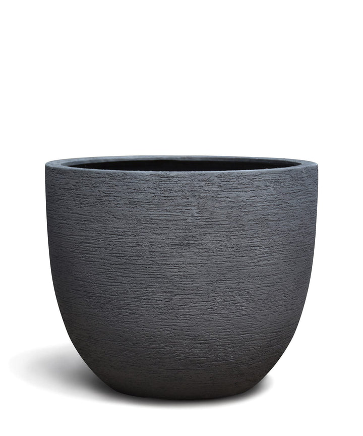 ESCHBACH® Pflanzkübel Egg Pot 60 Nero Anthrazit Rund XL * 55 x 55 x 46 cm * 10 Jahre Garantie 55x55x