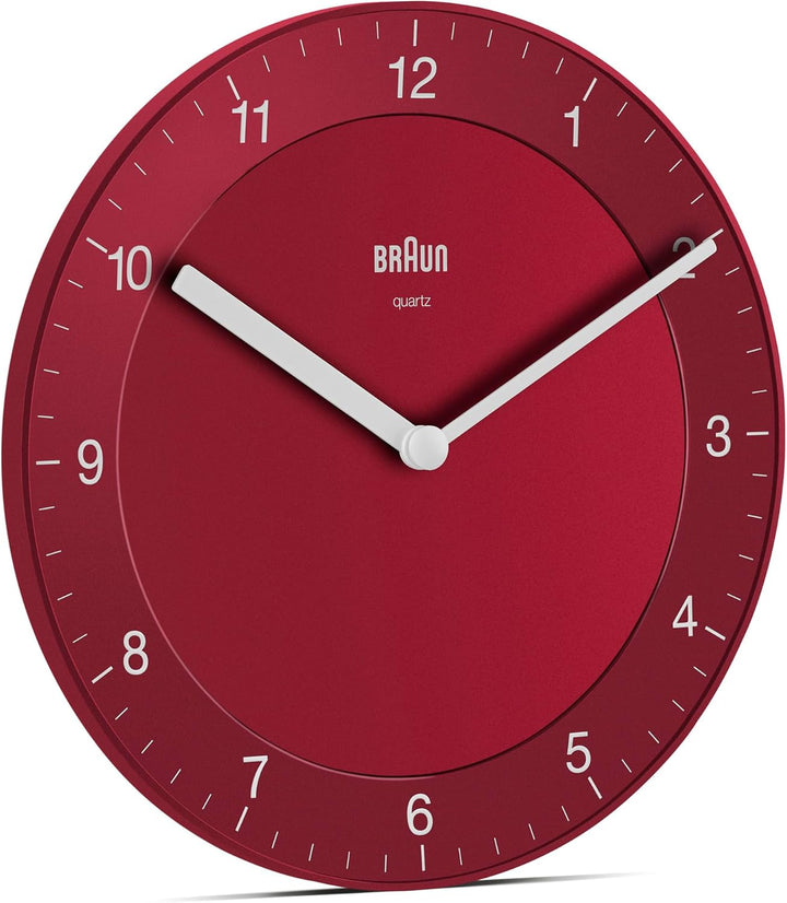 Braun Klassische analoge Wanduhr ruhigem Quarzuhrwerk, leicht lesbarem Zifferblatt mit 20 cm Durchme
