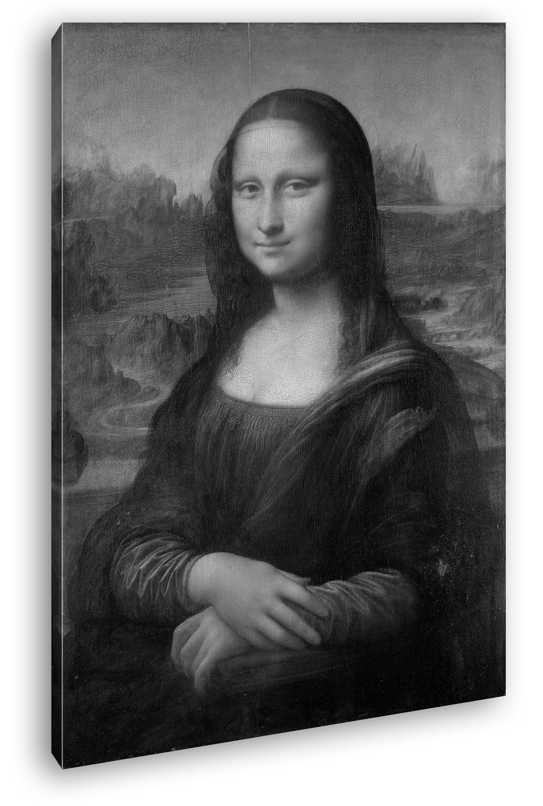 deyoli Die Mona Lisa von Leonardo Da Vinci Format: 120x80 Effekt: Schwarz/Weiss als Leinwand, Motiv