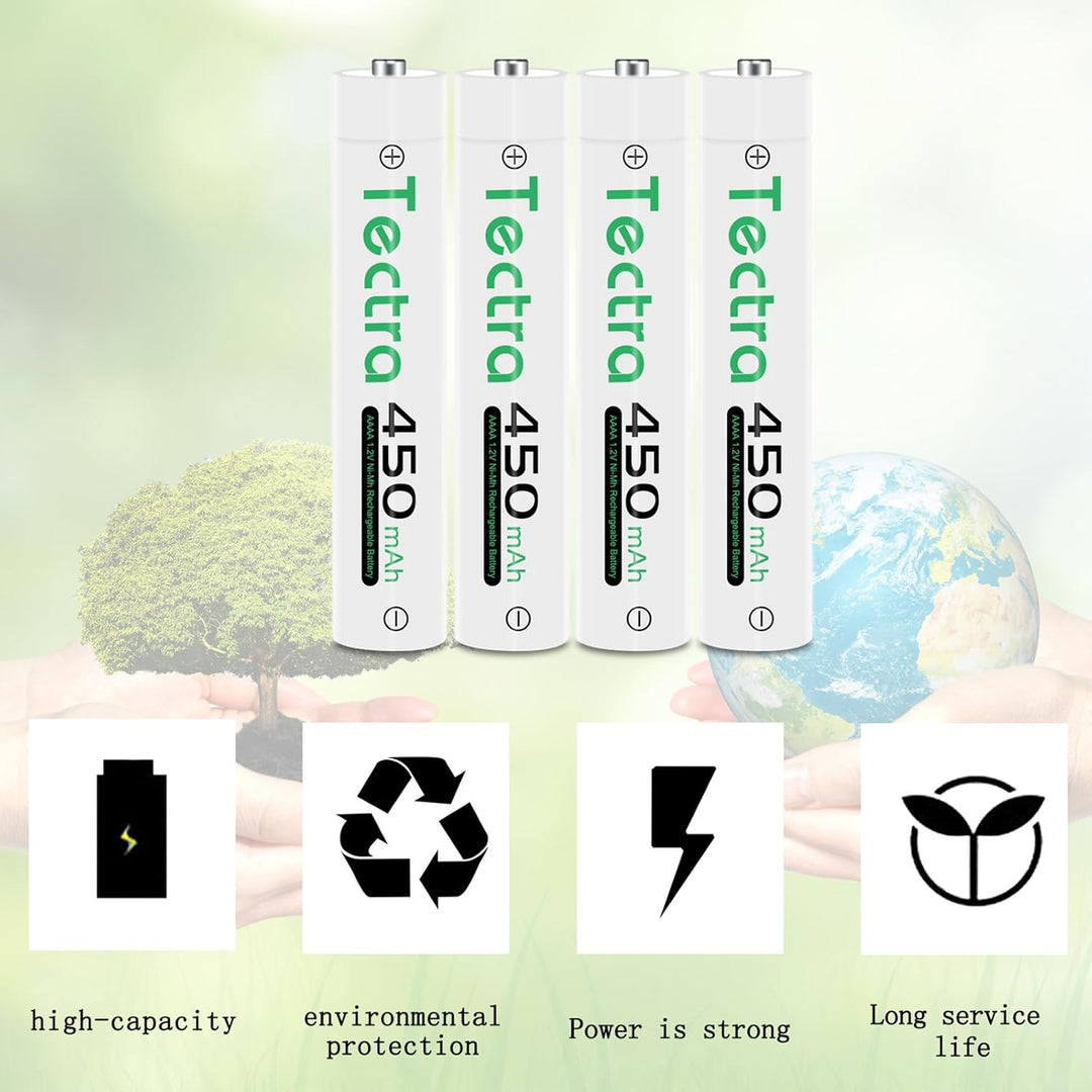 DuraPro 4X Akku AAAA Batteries + LED USB Ladegerät für Stylus Pens, Stirnlampen, Quadruple A,Quad A,