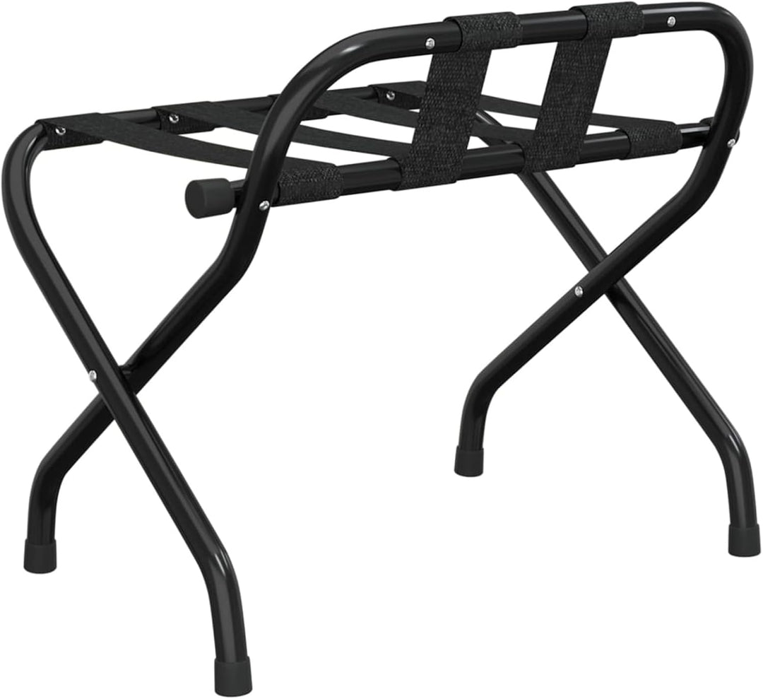Gecheer Kofferständer Gepäckablage mit Rückenlehne klappbar Kofferbock Kofferablage Schwarz 56x39x52