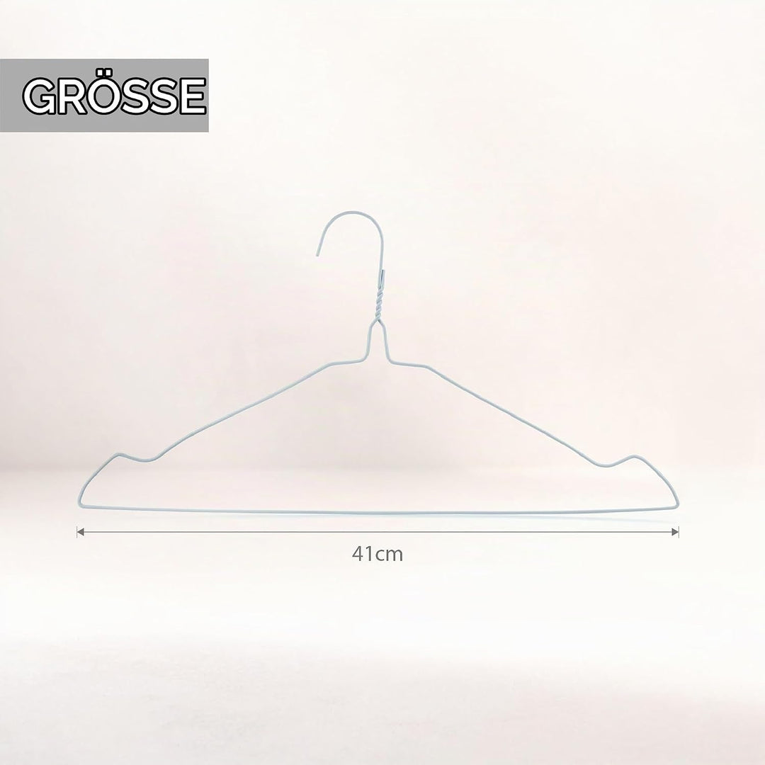 Hangerworld 50 Draht Kleiderbügel 41cm Weiss Mit Einkehrbungen Drahtkleiderbügel Metallkleiderbügel