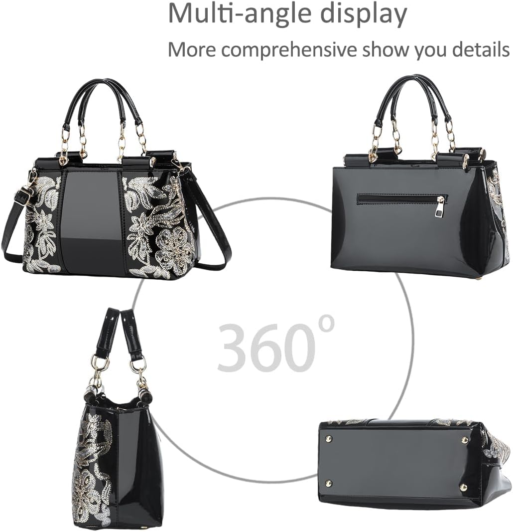NICOLE&DORIS Handtasche Damen Schultertasche Mode Frauen Umhängetasche Lackleder Handtasche Damen Sh