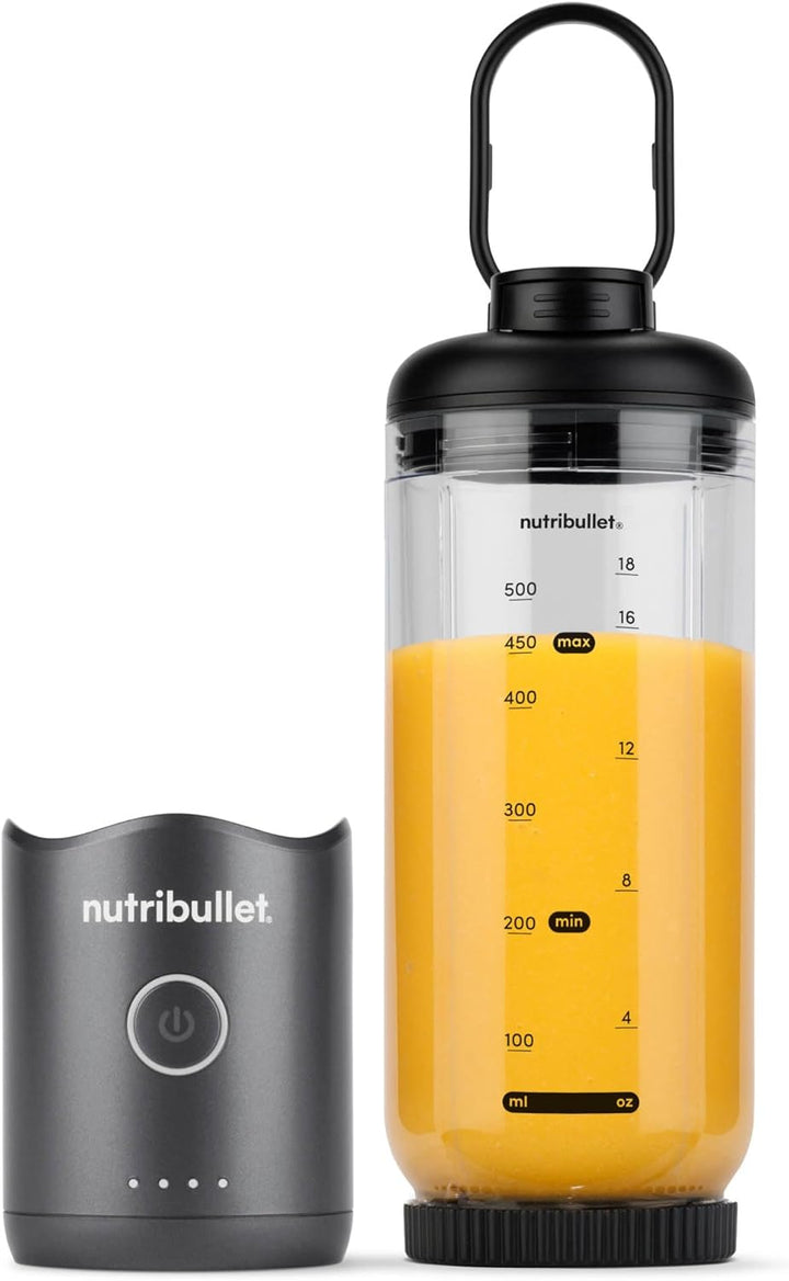 NutriBullet Flex 590 ml, Tragbarer Mixer mit Trinkdeckel, Abnehmbare Klingen, Wiederaufladbar mit US
