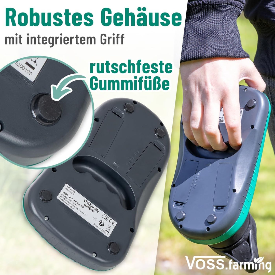 VOSS.farming GrainXpert Getreidefeuchtigkeitsmessgerät mit Mahlwerk, LCD Display, mit Transportkoffe