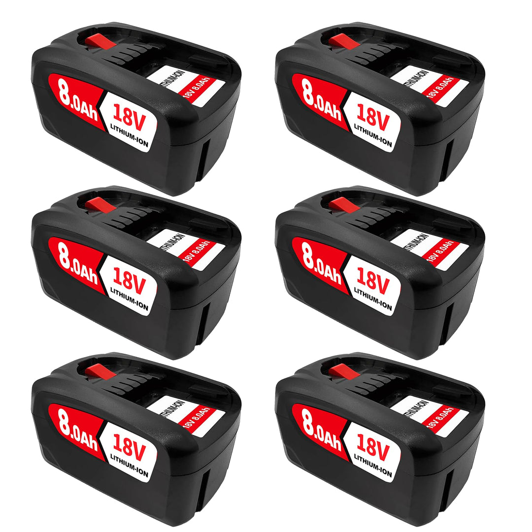 6PCS 18V 8.0Ah Kompatibel mit für Bosch 18V Akku Ersatz für Bosch Akku PBA PSB PSR Li-ion Home and G