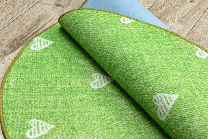 rugsx Teppich für Kinder Hearts Jeans, Vintage Herzen - grün Kreis 100 cm HEARTS grün kreis 100 cm,
