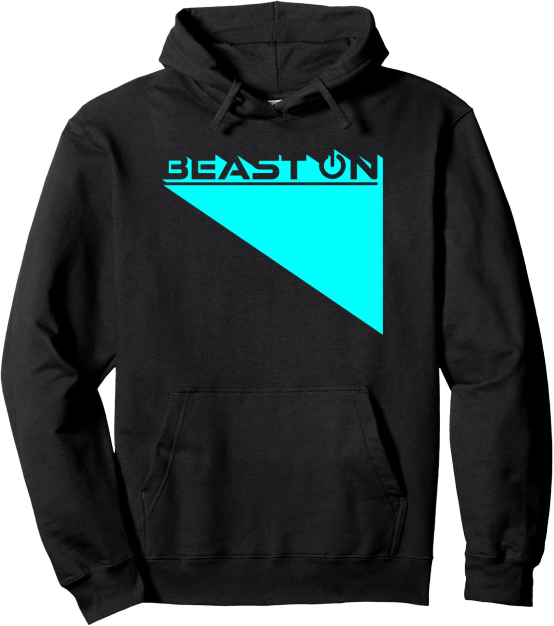 Beast ON blau Gym Fitness Workout Gym Training blaue Schrift Pullover Hoodie