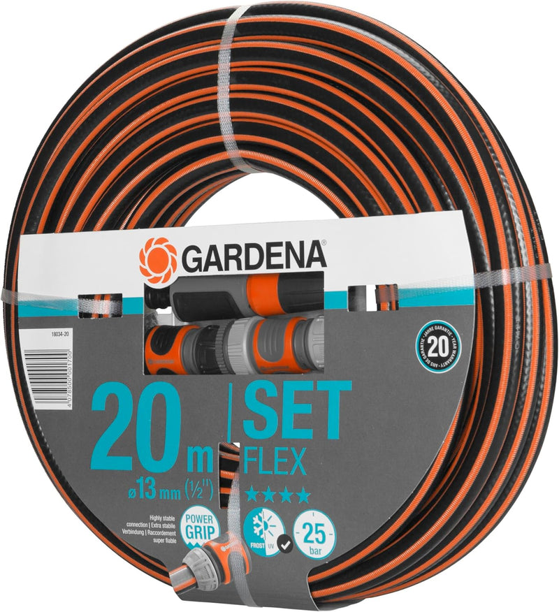 Gardena Comfort FLEX Schlauch 13 mm (1/2 Zoll), 20 m mit Systemteilen: Formstabiler, flexibler Garte