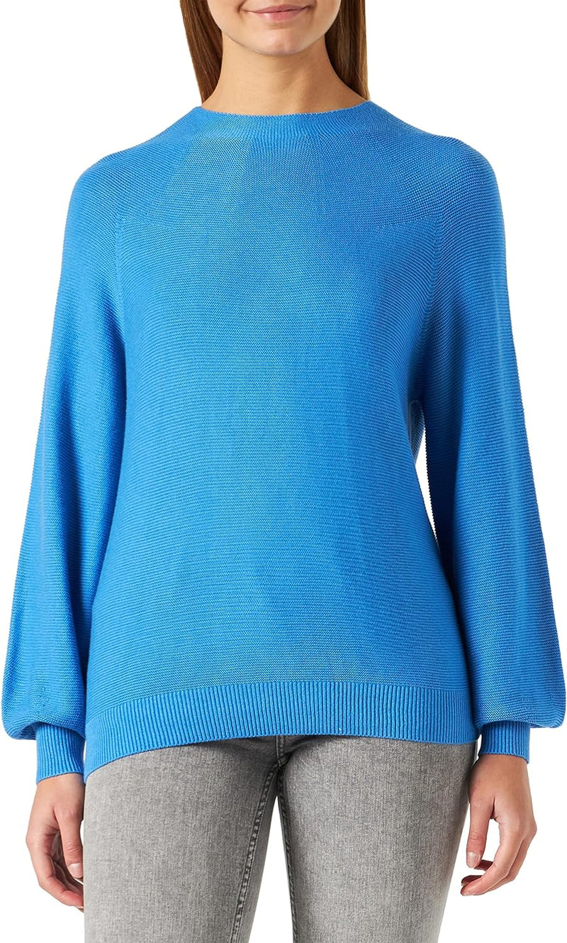 s.Oliver Damen Strickpullover aus Viskosemix 32 Blau 5547, 32 Blau 5547