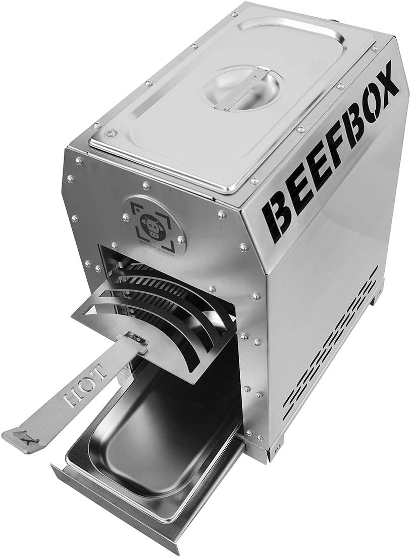 BEEFBOX PRO 2.0 | Elektro-Zündung | 850 Grad Oberhitze Grill | komplett Edelstahl | leicht zu reinig