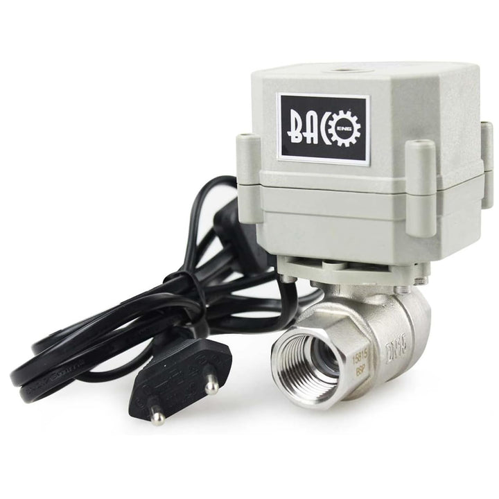 BACOENG AC110/230V 2 Wege 1/2" Edelstahl Motorkugelhahn Elektrische Zonenventil mit Stecker NC 1/2"