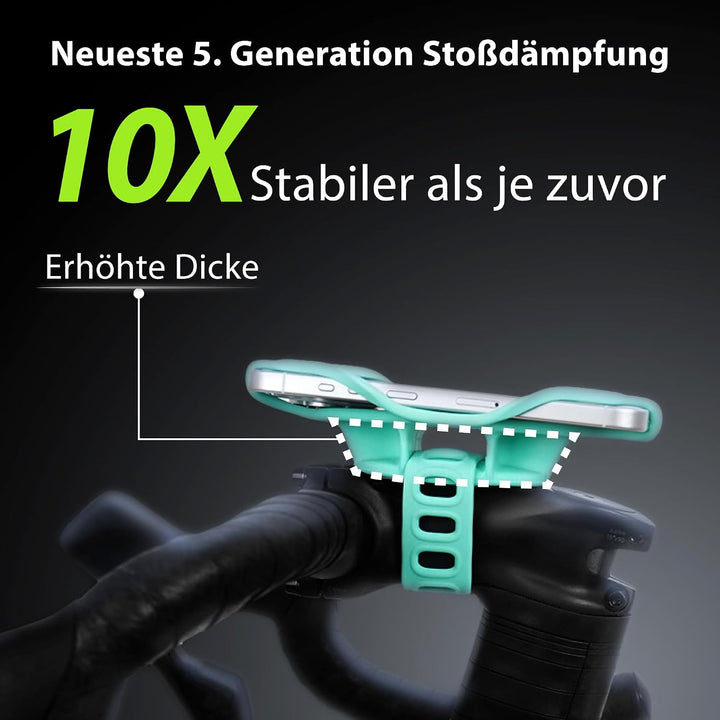 Bone Bike Tie 5 Pro – Handyhalterung Fahrrad Vorbau mit Silicone Stossdämpfung, Silikon Handyhalter