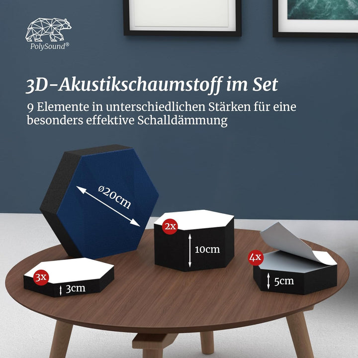 PolySound® ECO Akustikpaneele selbstklebend - Minimalistic Marvel - Extra Schalldämmung durch αw 0,9