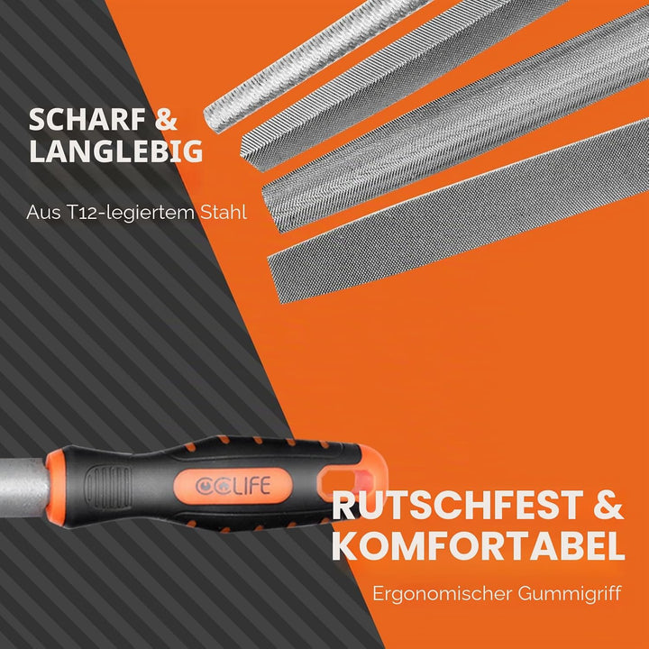 CCLIFE Feilenset 17tlg Profi Werkstattfeilen Set enthält 4tlg Grosse Metallfeilen, 12tlg Klein Nadel