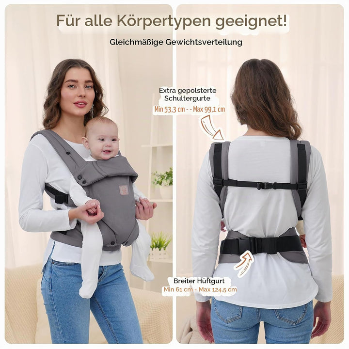GAGAKU Babytrage für Babys Kleinkinder, Einfach zu Tragen Gesicht in Gesicht nach Vorne und Hinten T
